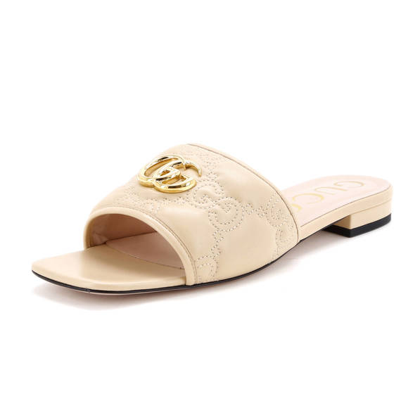 Gucci Women's GG Marmont Slide Sandals GG Matelasse Leather - Picture 1 of 5